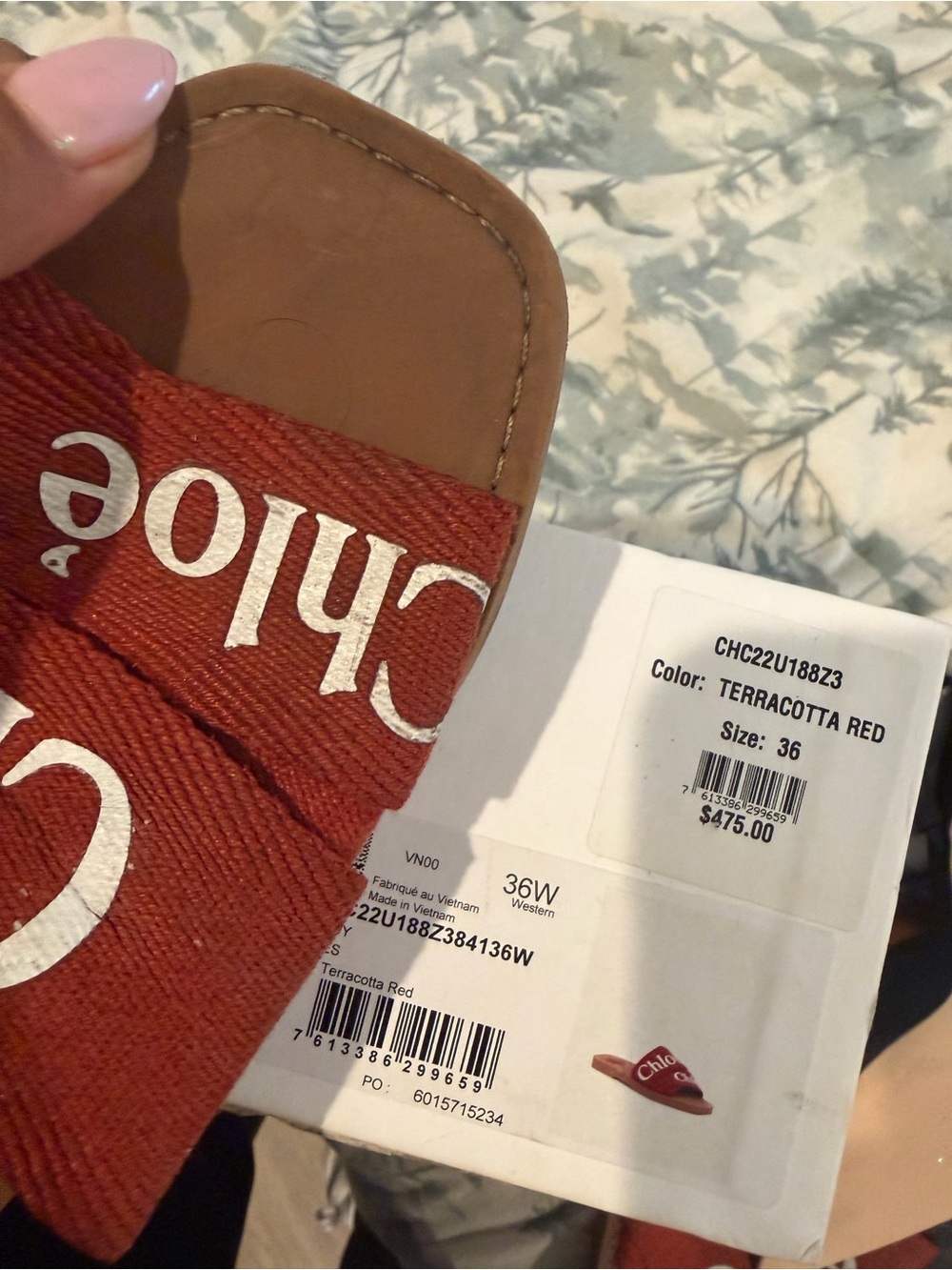 Chloé Terracotta Red Slide Sandals